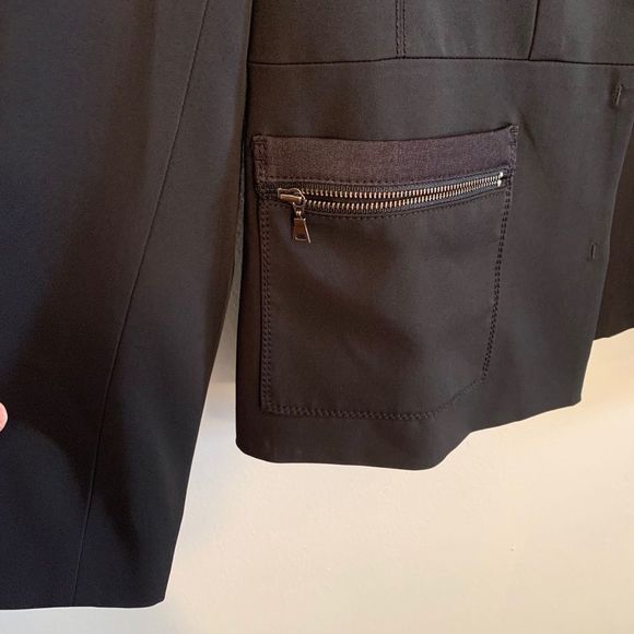 [Tahari] Black Double Zipper Pocket Blazer - 10 - Picture 3 of 8
